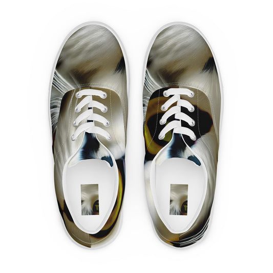 Men's Lace-Up Canvas Shoes - Feline Fancy