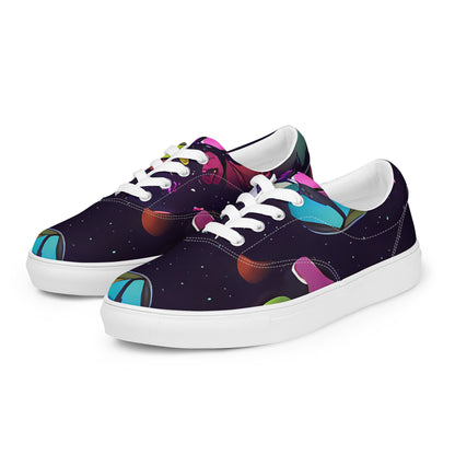 Women's Lace-Up Canvas Shoes - Galactic Playground