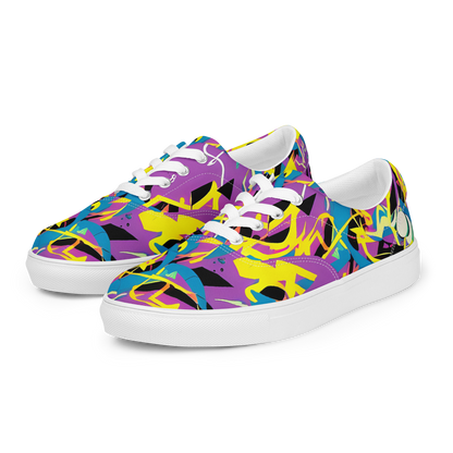 Women's Lace-Up Canvas Shoes - Galactic Sprawl