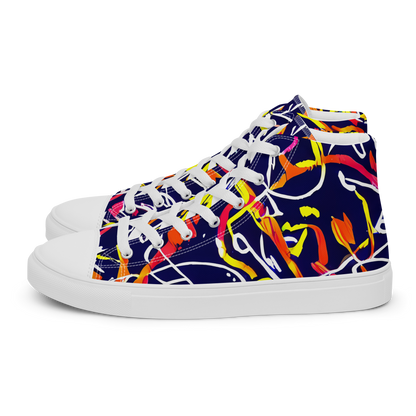 Men's High Top Canvas Shoes - Neon Currents