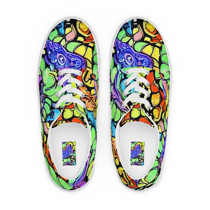 Men's Lace-Up Canvas Shoes - Frostwork Fantasy