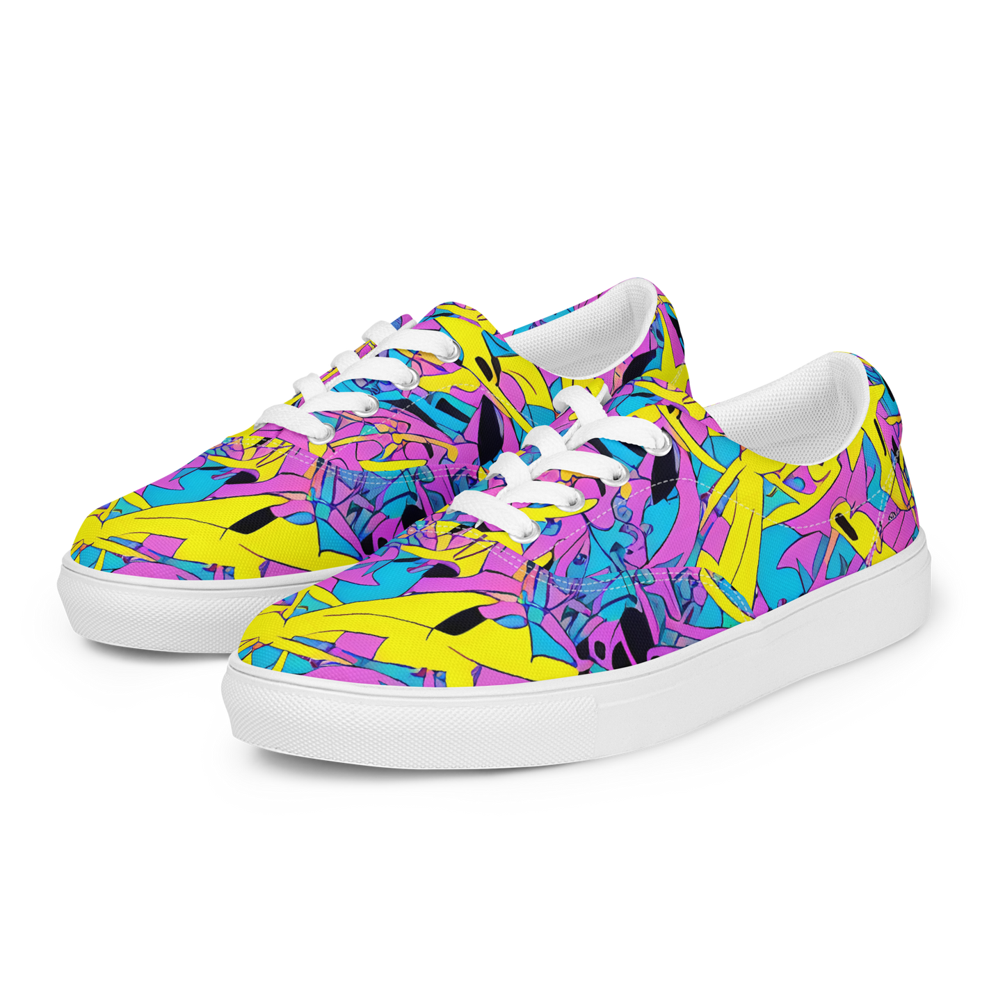 Women's Lace-Up Canvas Shoes - Neon Jive