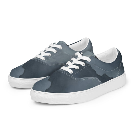 Women's Lace-Up Canvas Shoes - Misty Mountain Harmony