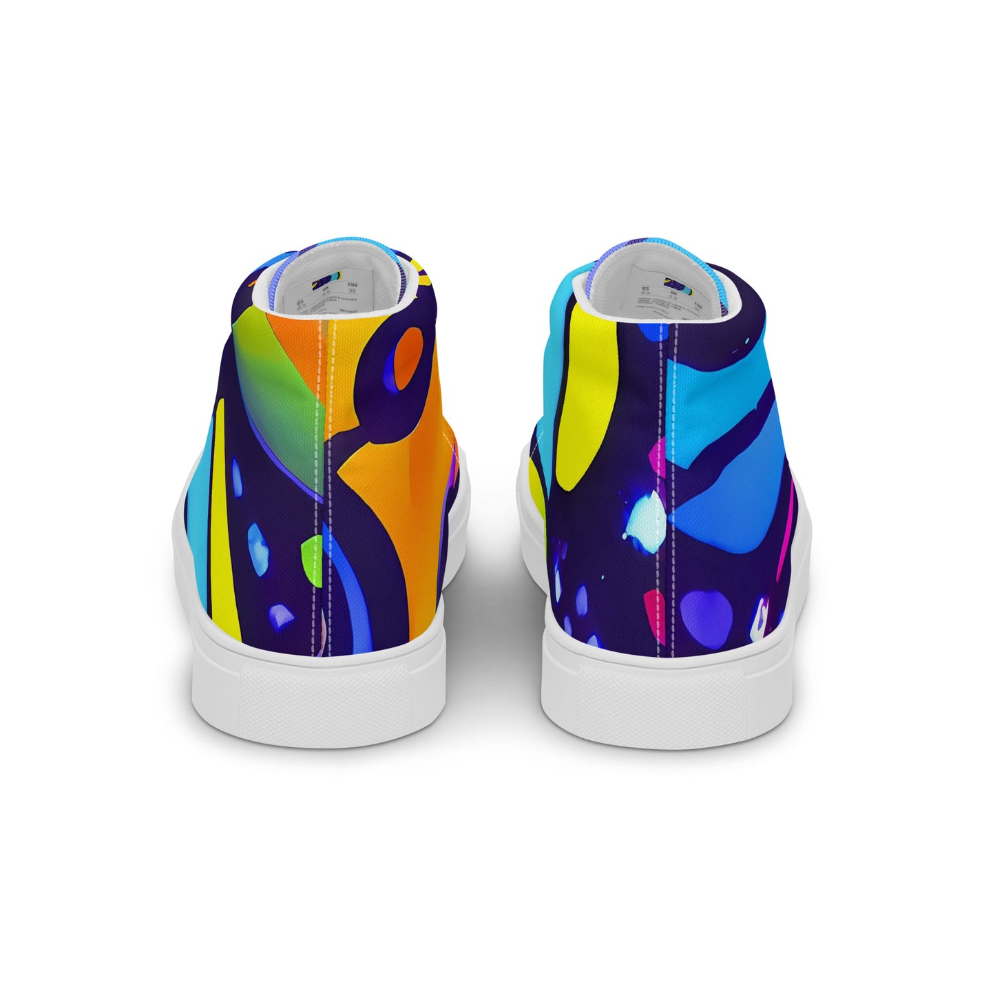 Women's High Top Canvas Shoes - Neon Graffscape