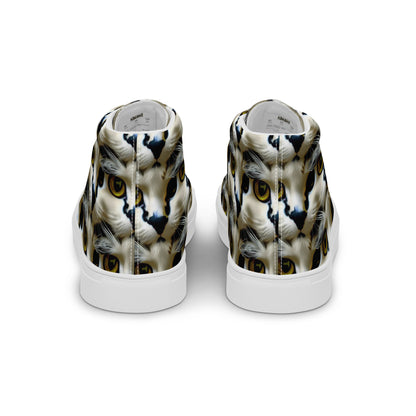 Men's High Top Canvas Shoes - Feline Fancy