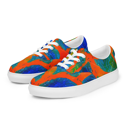 Women's Lace-Up Canvas Shoes - Vibrant Mosaic