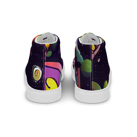 Women's High Top Canvas Shoes - Galactic Playground