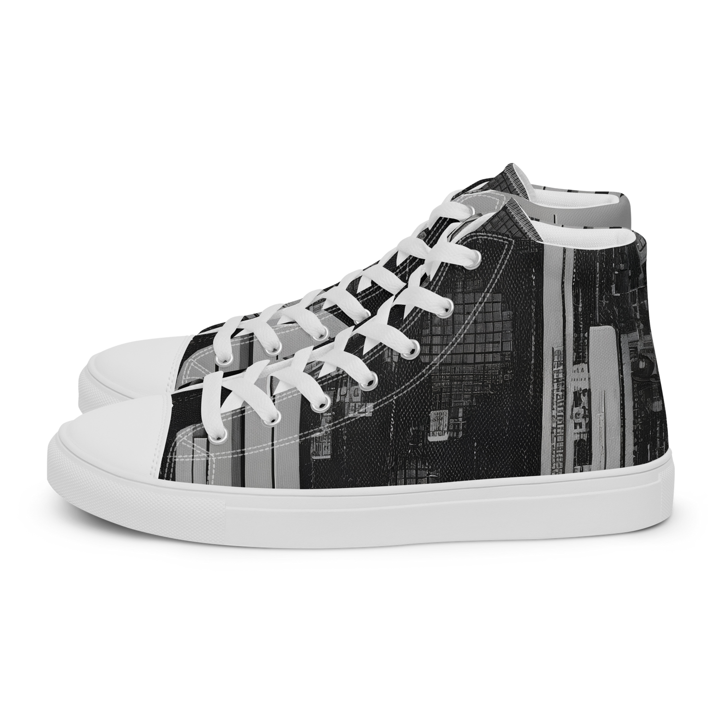 Men's High Top Canvas Shoes - Concrete Harmony