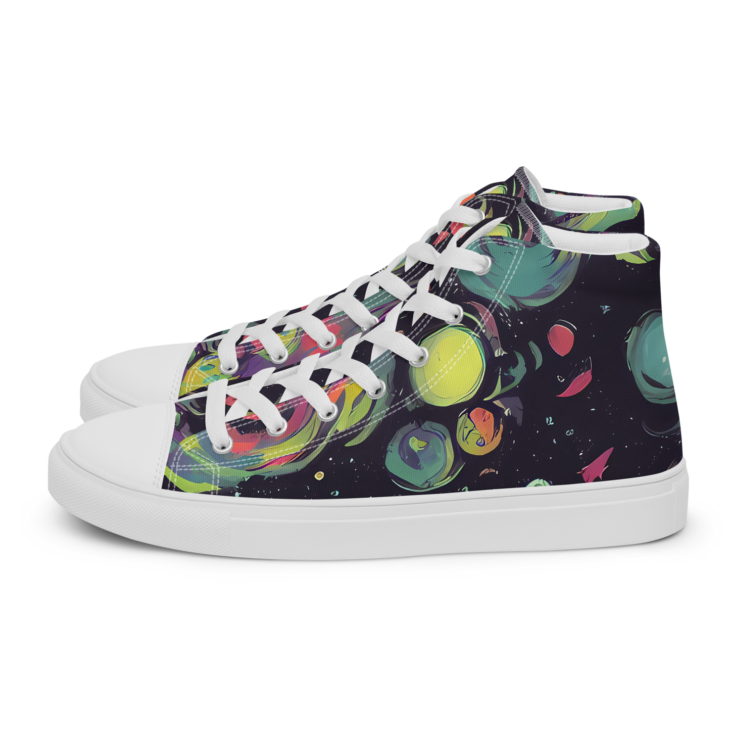 Men's High Top Canvas Shoes - Psychedelic Drift
