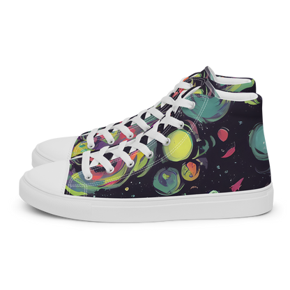 Men's High Top Canvas Shoes - Psychedelic Drift