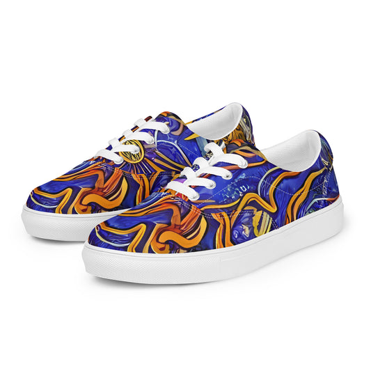 Women's Lace-Up Canvas Shoes - Mantegna Swirl