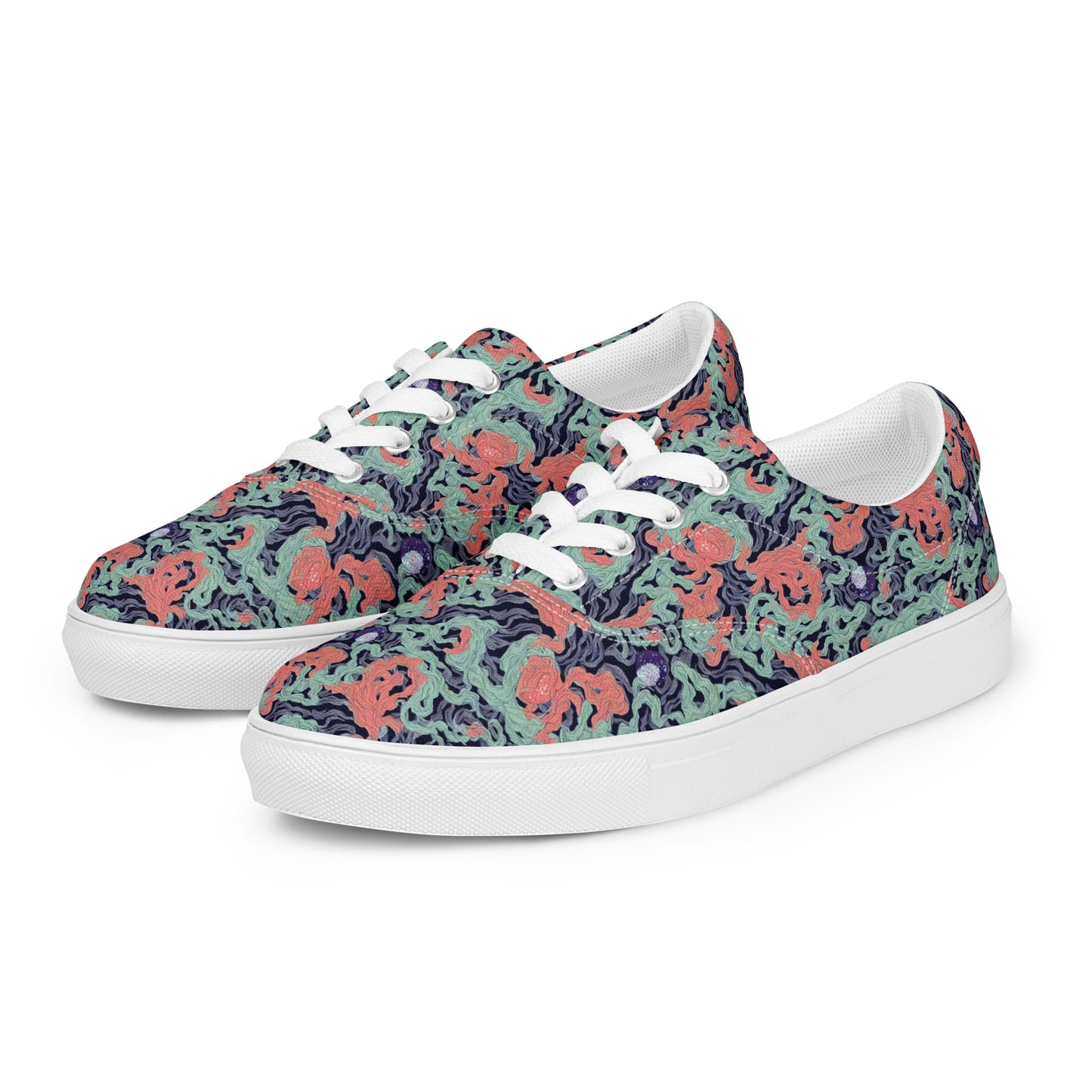 Women's Lace-Up Canvas Shoes - Cosmic Coral