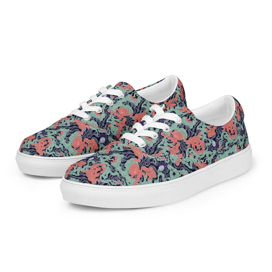 Women's Lace-Up Canvas Shoes - Cosmic Coral