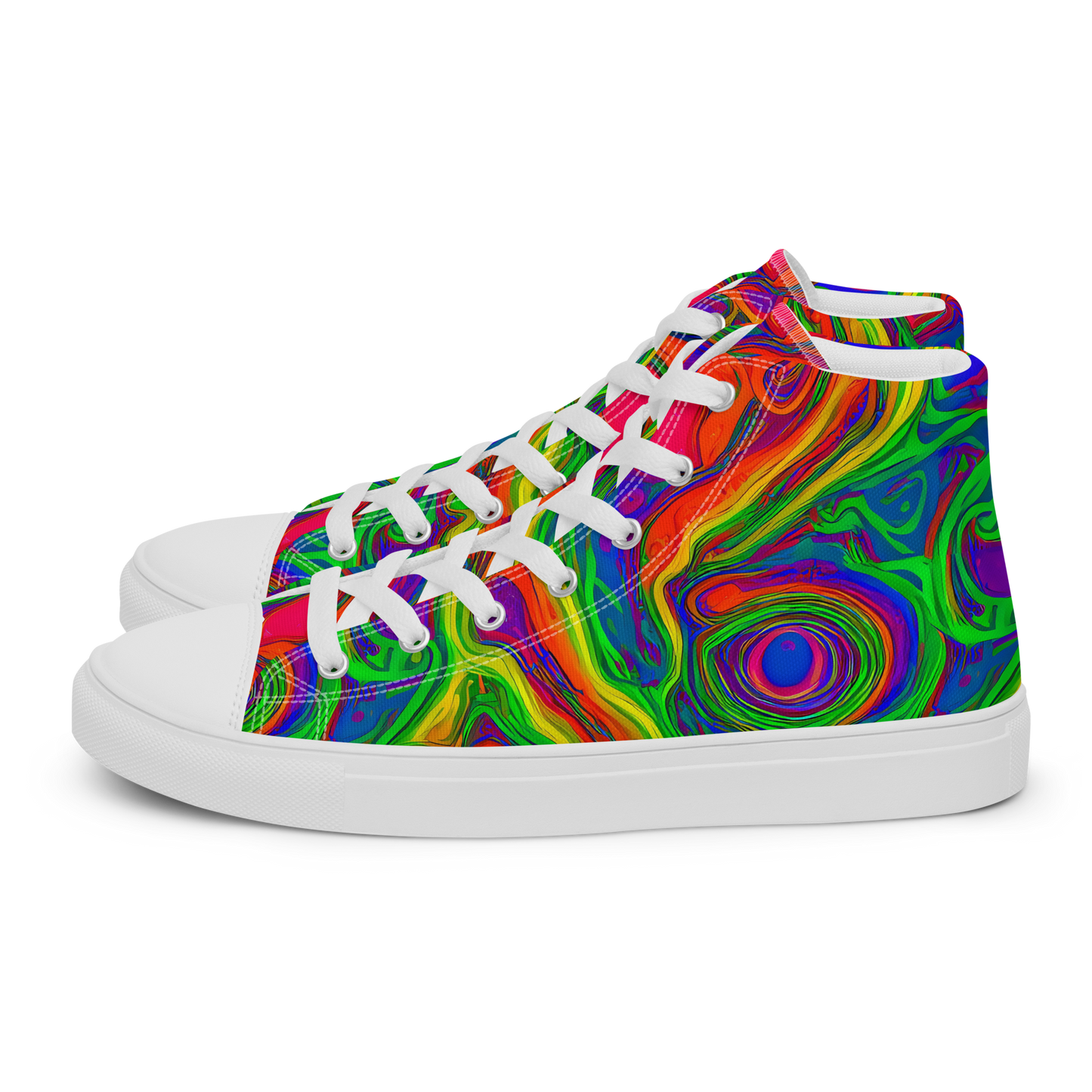 Women's High Top Canvas Shoes - Psychedelic Waves