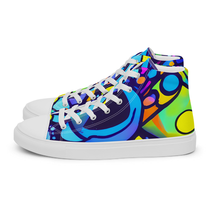 Men's High Top Canvas Shoes - Neon Graffscape