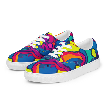 Women's Lace-Up Canvas Shoes - Colorful Chaos