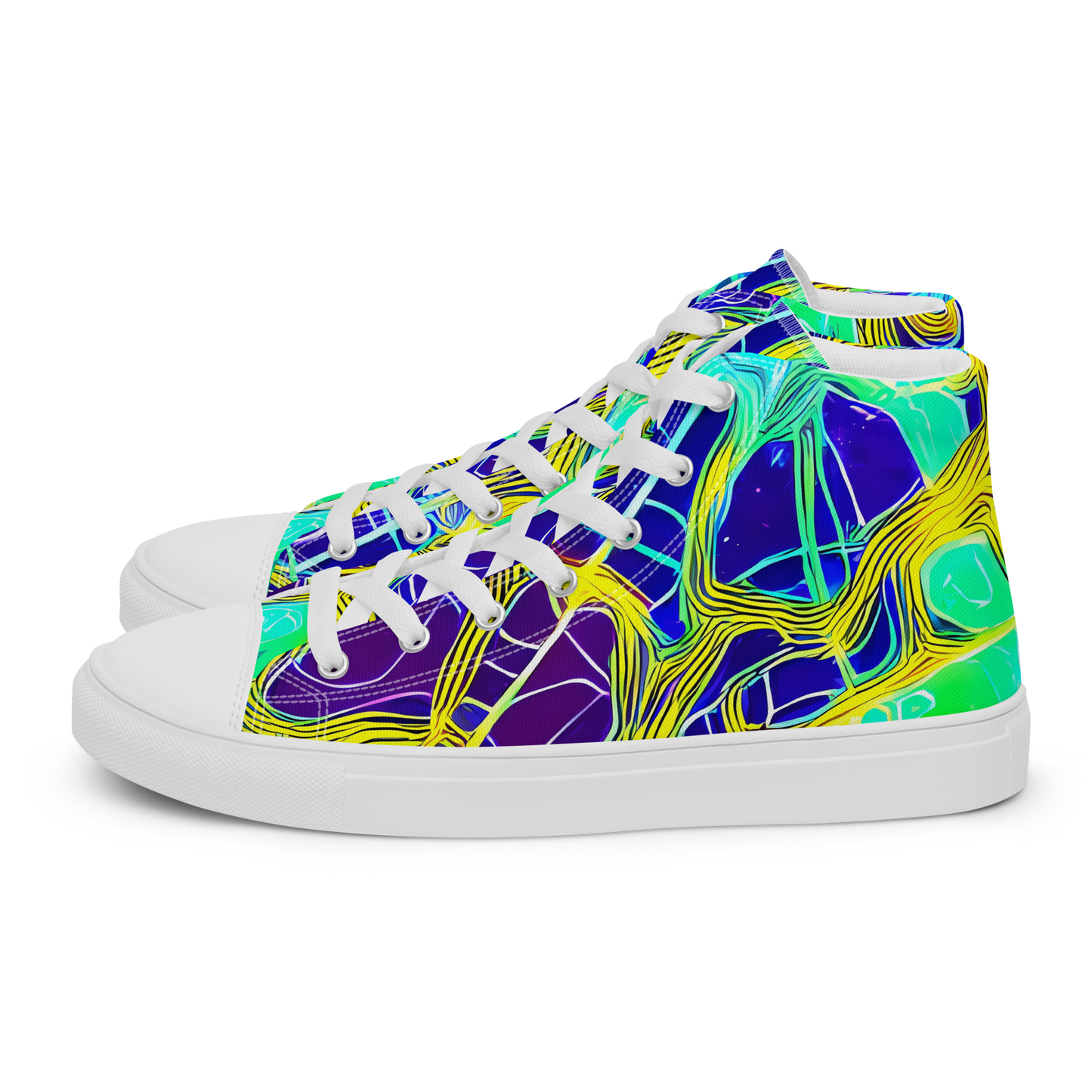 Men's High Top Canvas Shoes - Neon Jungle Rhapsody