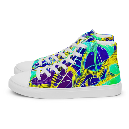 Men's High Top Canvas Shoes - Neon Jungle Rhapsody
