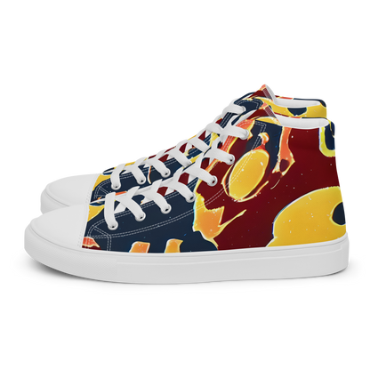 Men's High Top Canvas Shoes - Sunset Silhouette