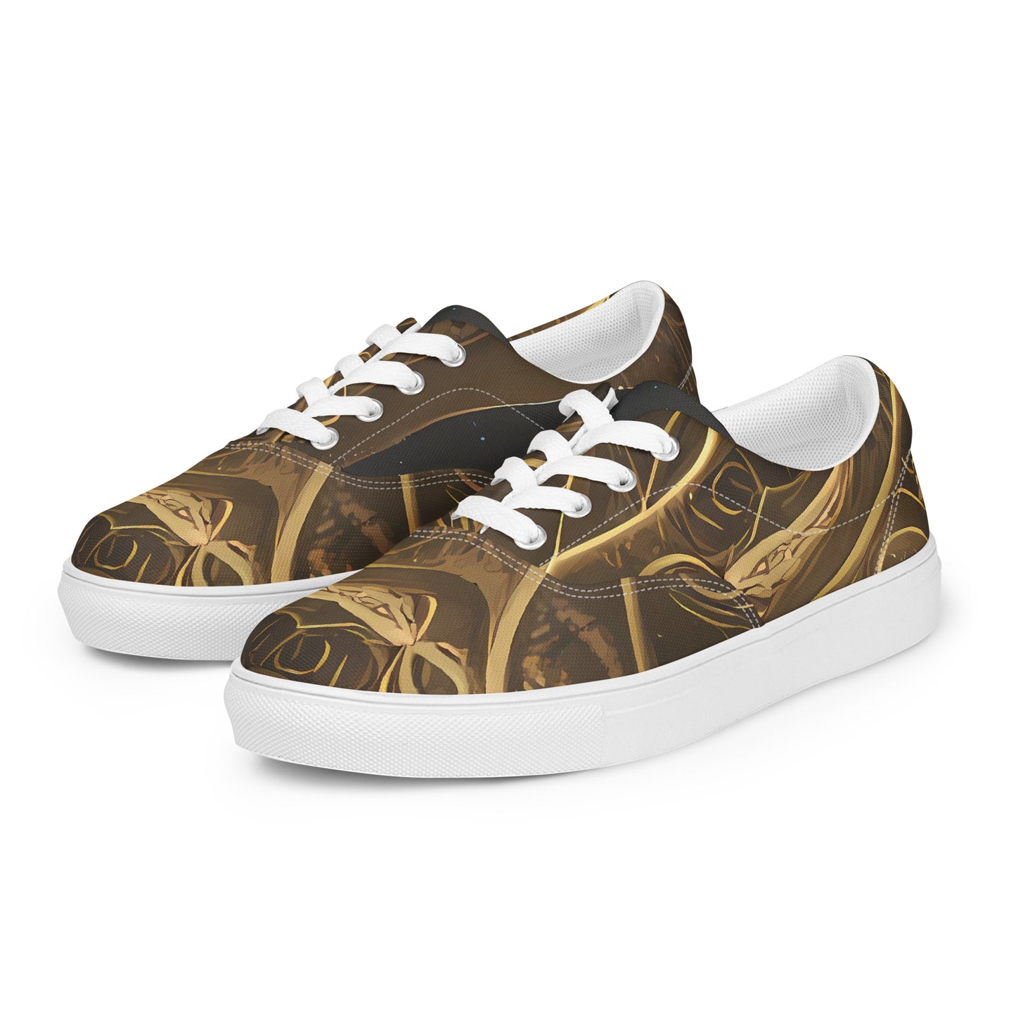 Women's Lace-Up Canvas Shoes - Gilded Reverie