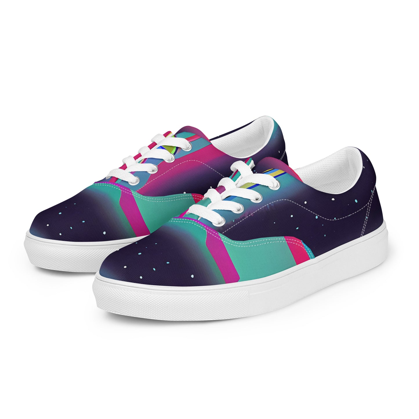 Women's Lace-Up Canvas Shoes - Astro Pop