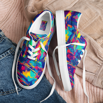 Women's Lace-Up Canvas Shoes - Spectrum Streaks