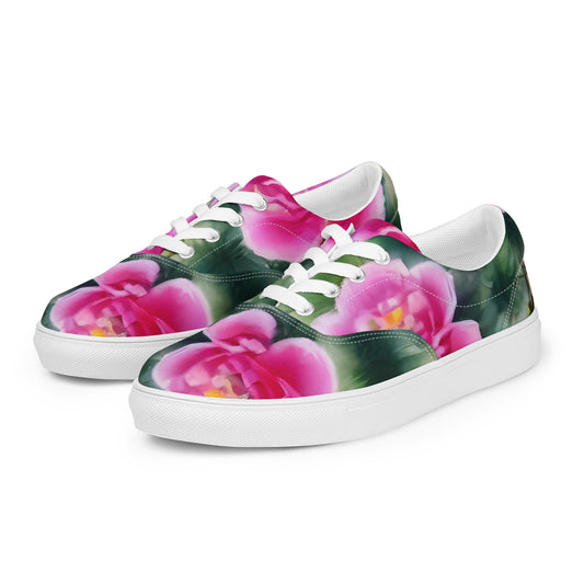 Women's Lace-Up Canvas Shoes - Blossom Reverie