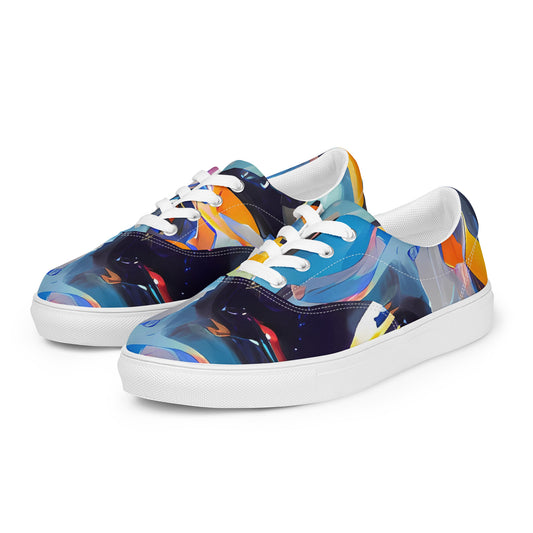 Women's Lace-Up Canvas Shoes - Vivid Whirl