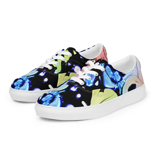 Women's Lace-Up Canvas Shoes - Celestial Serenade