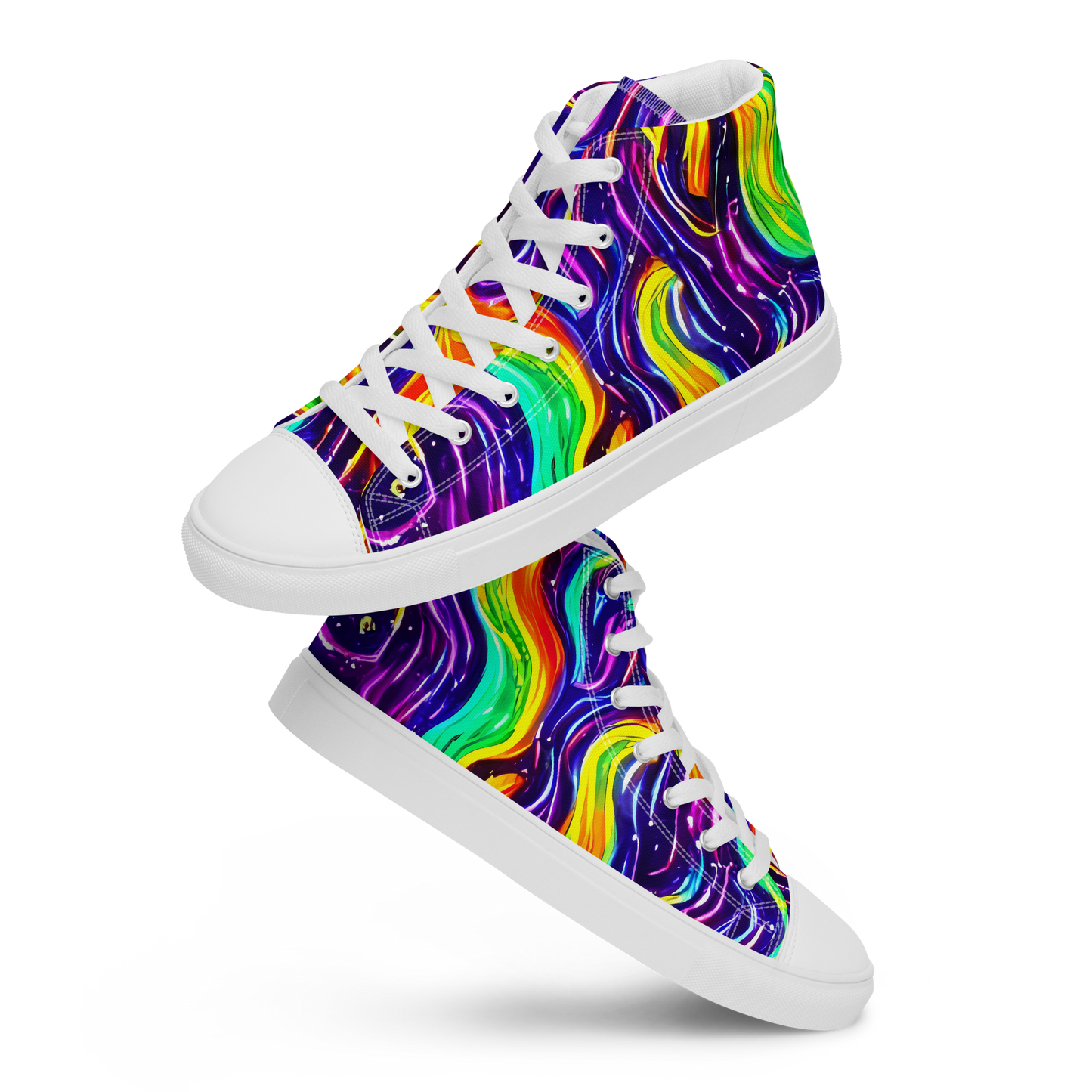 Women's High Top Canvas Shoes - Galactic Flames