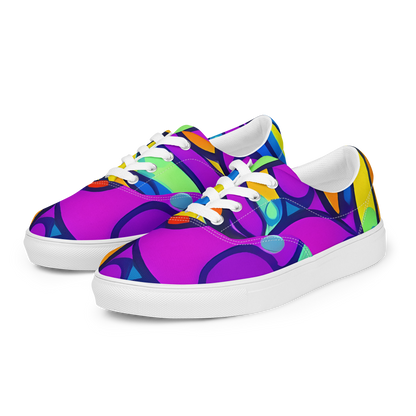 Women's Lace-Up Canvas Shoes - Kaleido Fish