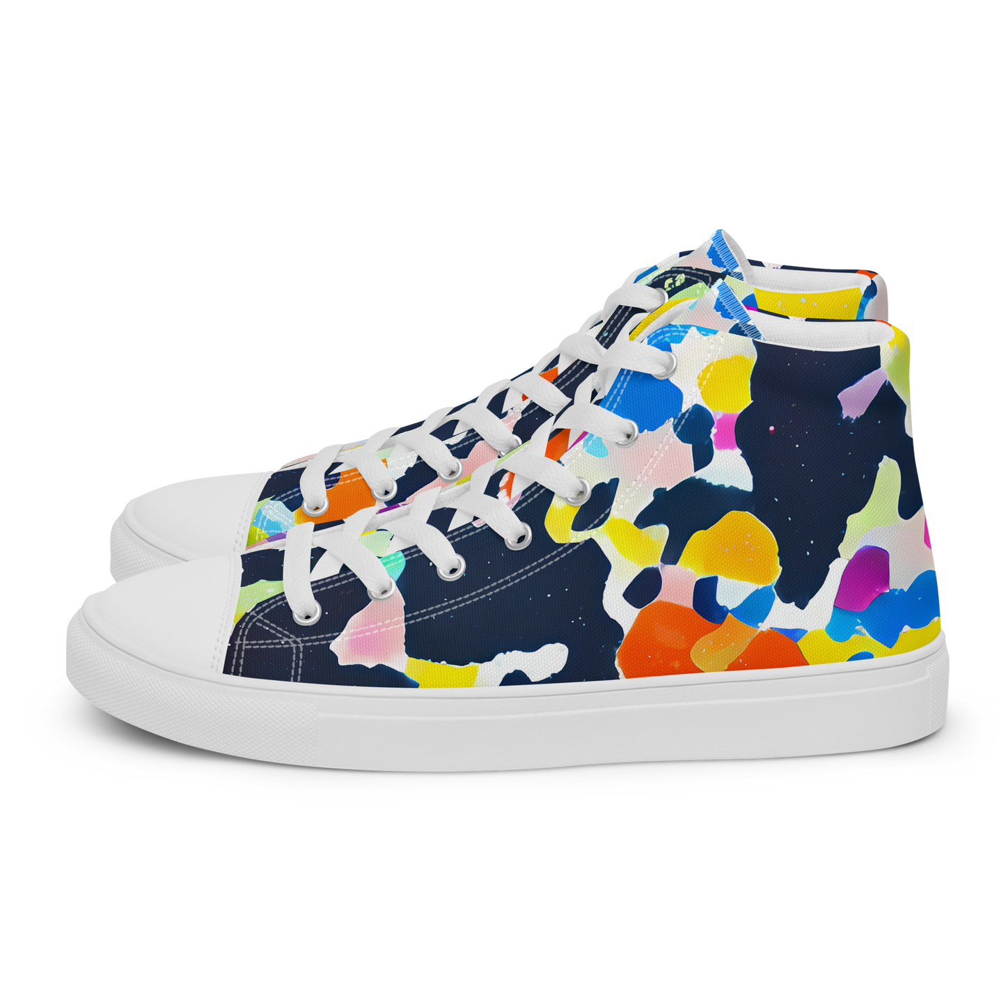 Men's High Top Canvas Shoes - Kaleido Burst