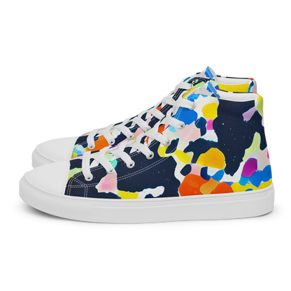 Men's High Top Canvas Shoes - Kaleido Burst