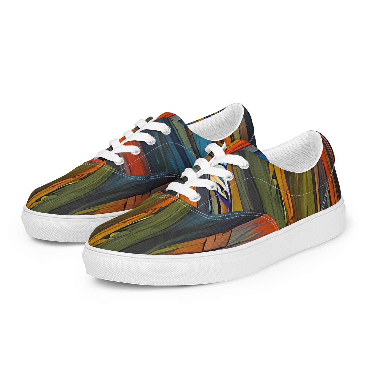 Women's Lace-Up Canvas Shoes - Spectral Strands