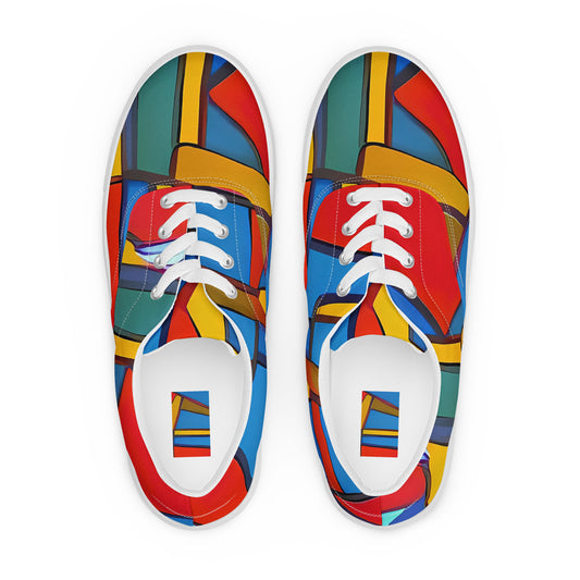 Men's Lace-Up Canvas Shoes - Mondrian Maze