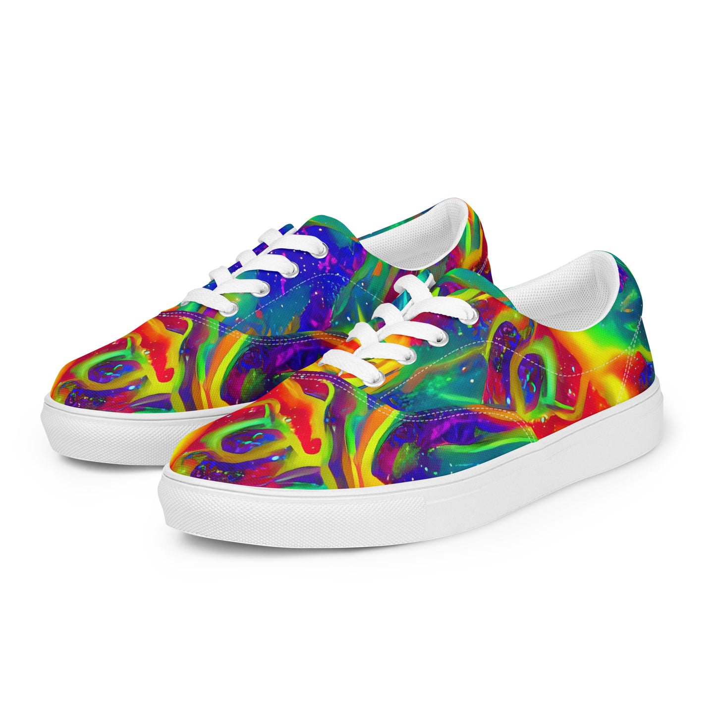 Women's Lace-Up Canvas Shoes - Nebula Symphony