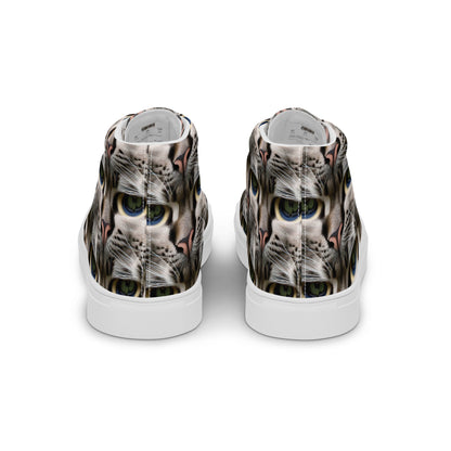 Women's High Top Canvas Shoes - Feline Mirage