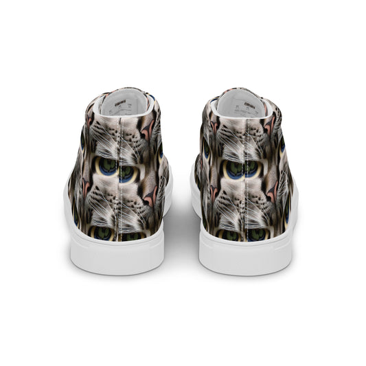 Women's High Top Canvas Shoes - Feline Mirage