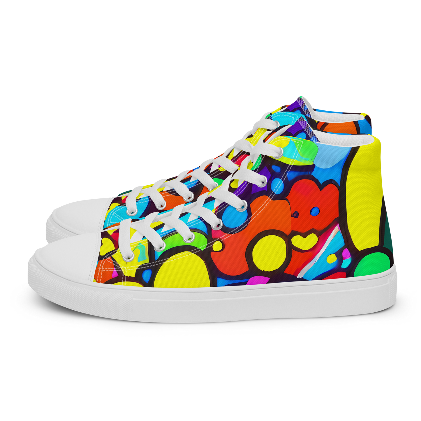 Men's High Top Canvas Shoes - Chromadoodle Junction