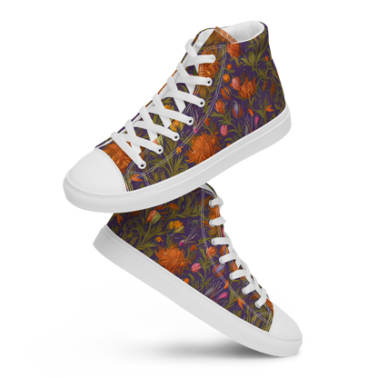 Men's High Top Canvas Shoes - Botanical Nebula