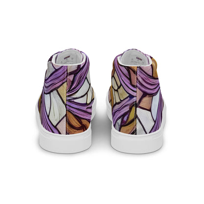 Women's High Top Canvas Shoes - Stained Glass Whirl