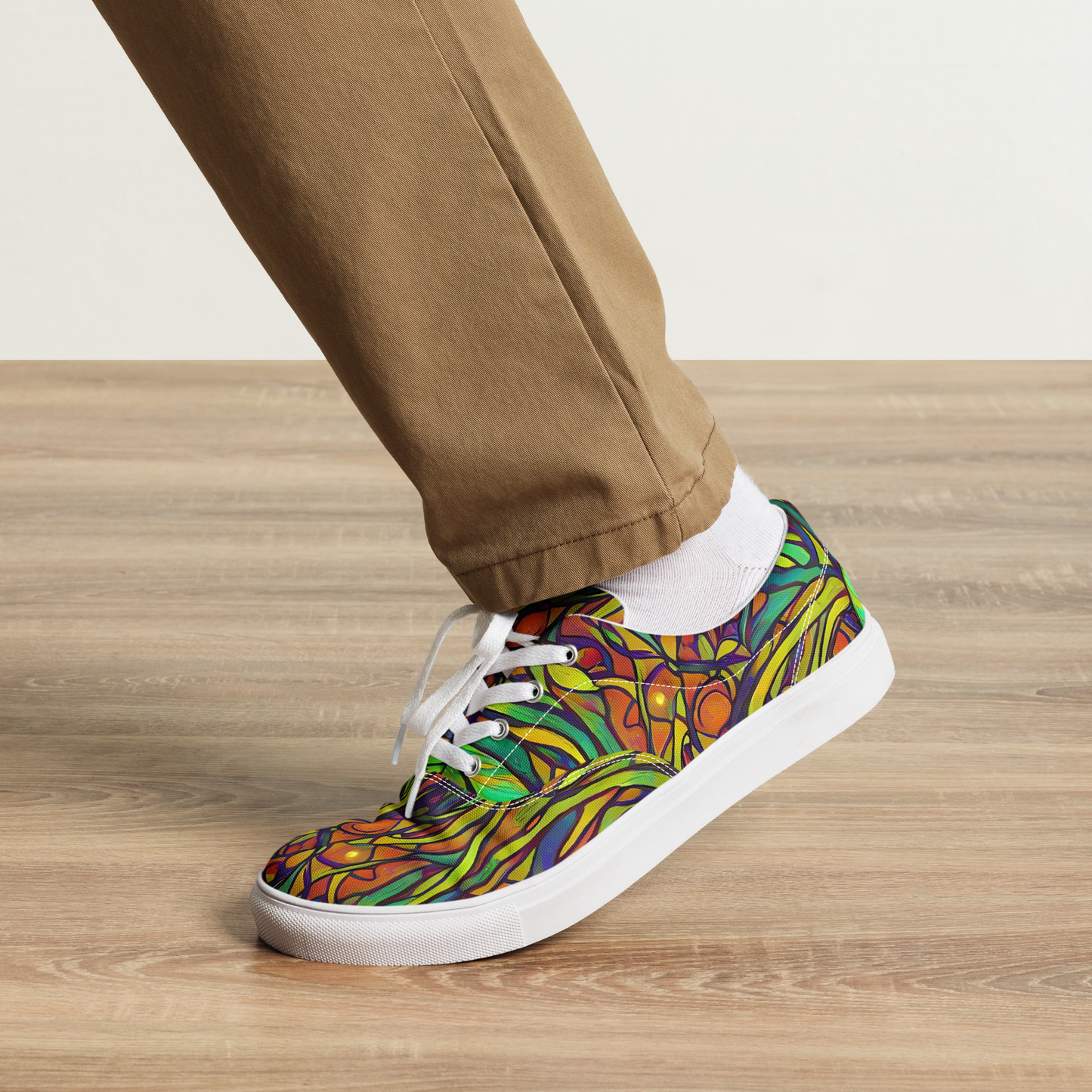 Men's Lace-Up Canvas Shoes - Cosmic Garden