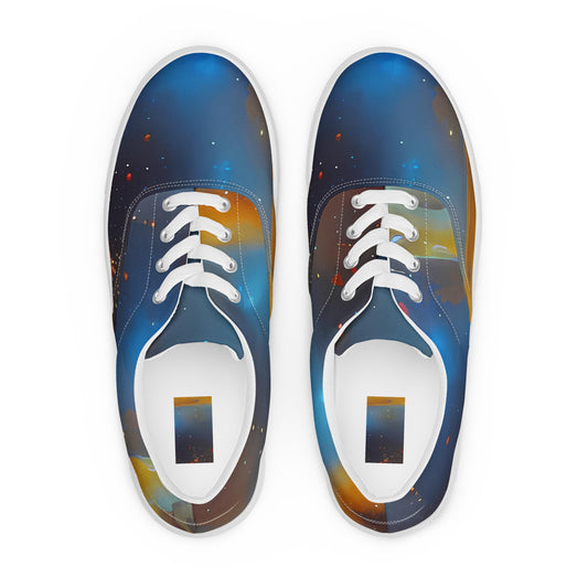 Men's Lace-Up Canvas Shoes - Chromatique Veil