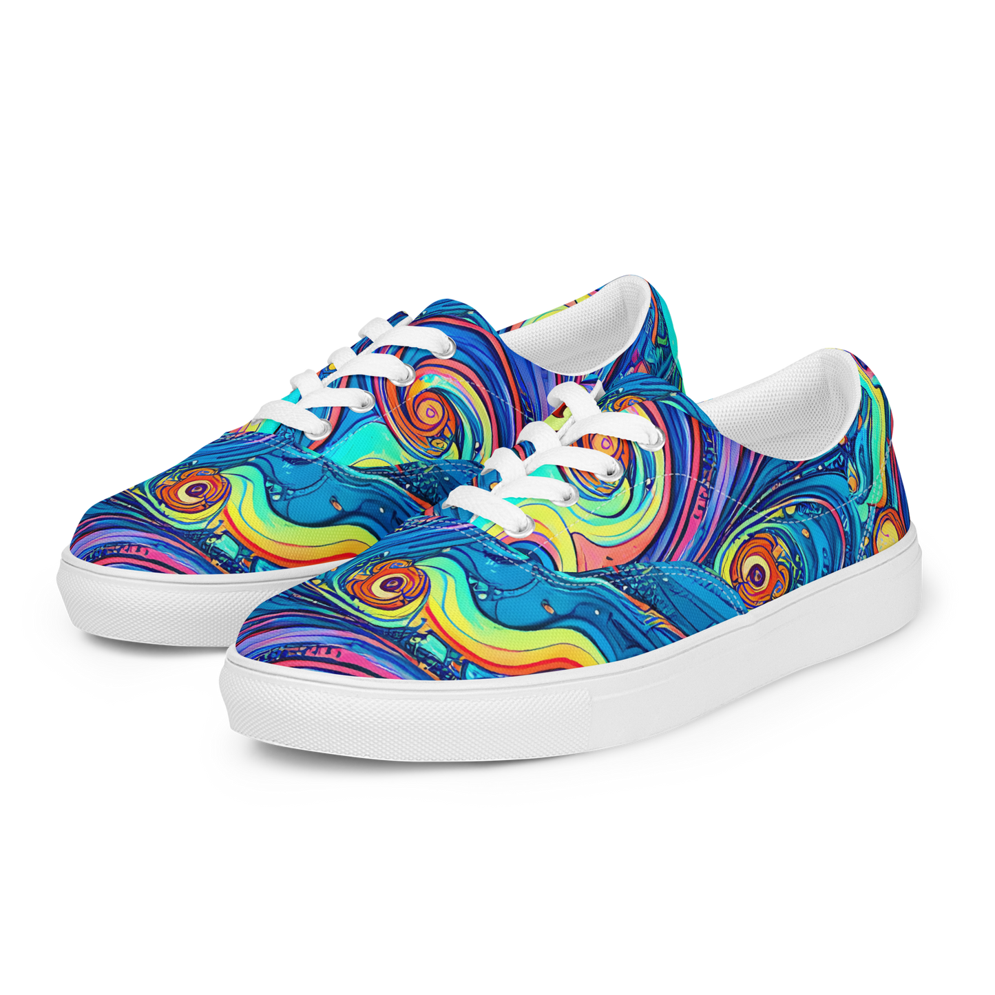 Women's Lace-Up Canvas Shoes - Echoes of Vortex