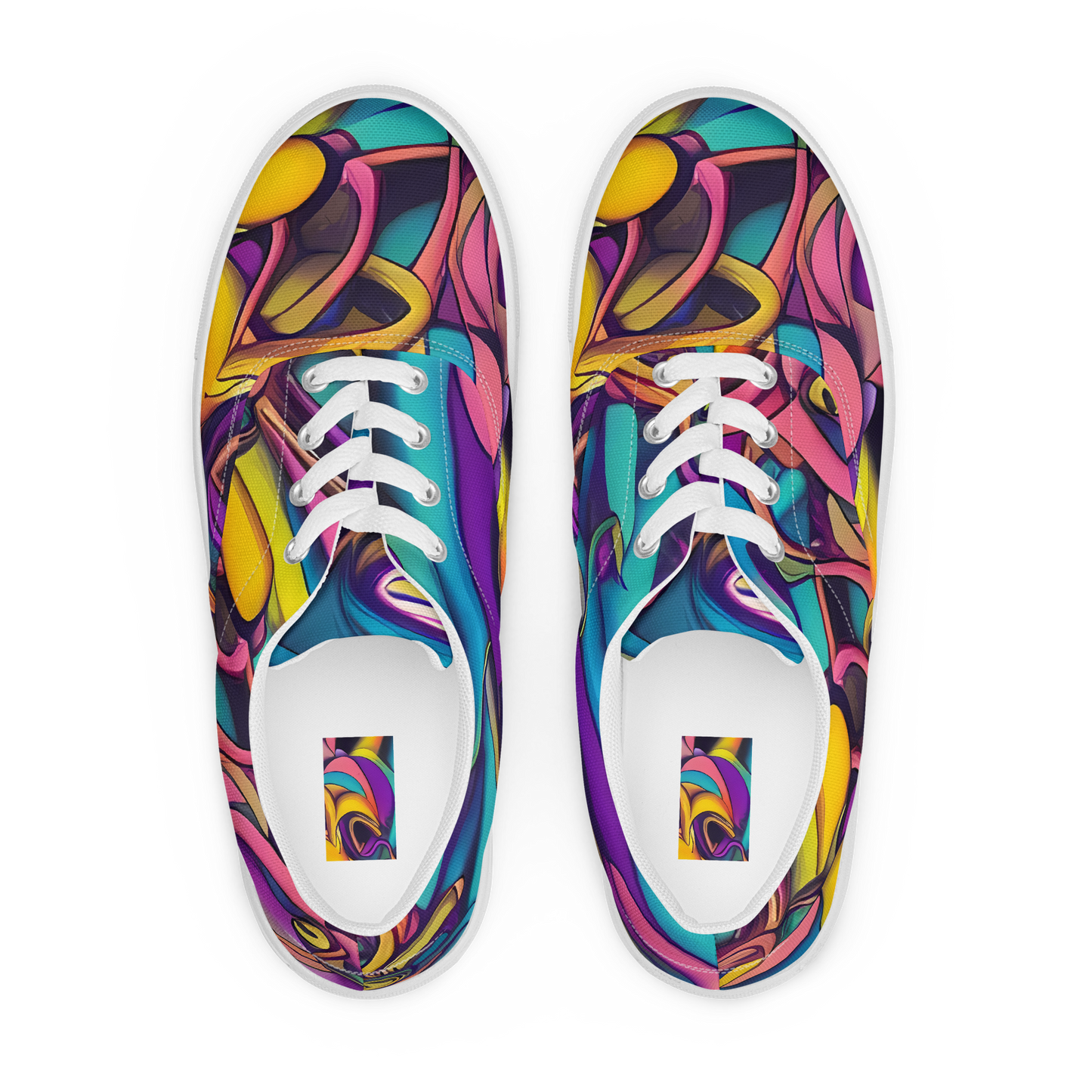 Men's Lace-Up Canvas Shoes - Pre-Raphaelite Wave