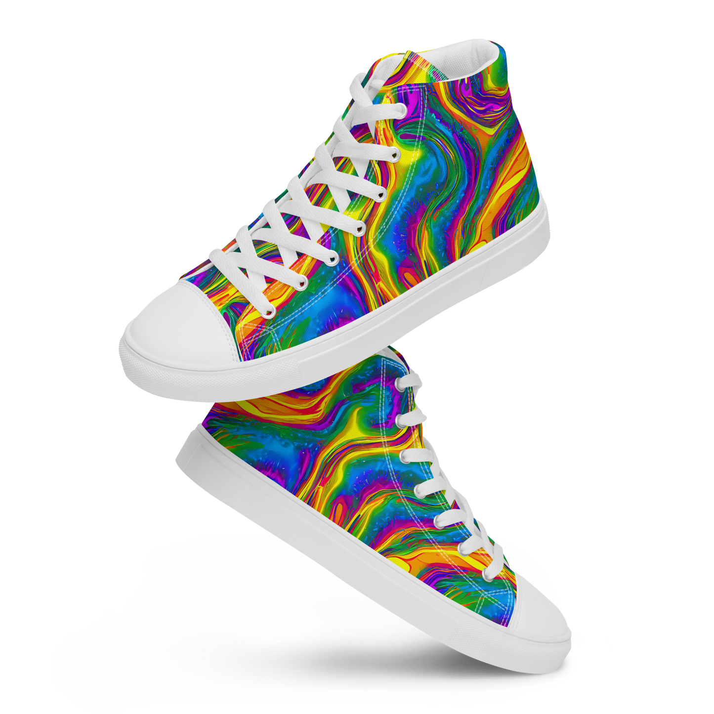 Women's High Top Canvas Shoes - Electric Aurora