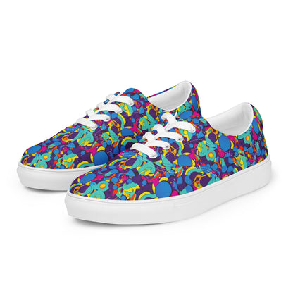 Women's Lace-Up Canvas Shoes - Psychedelic Harmony