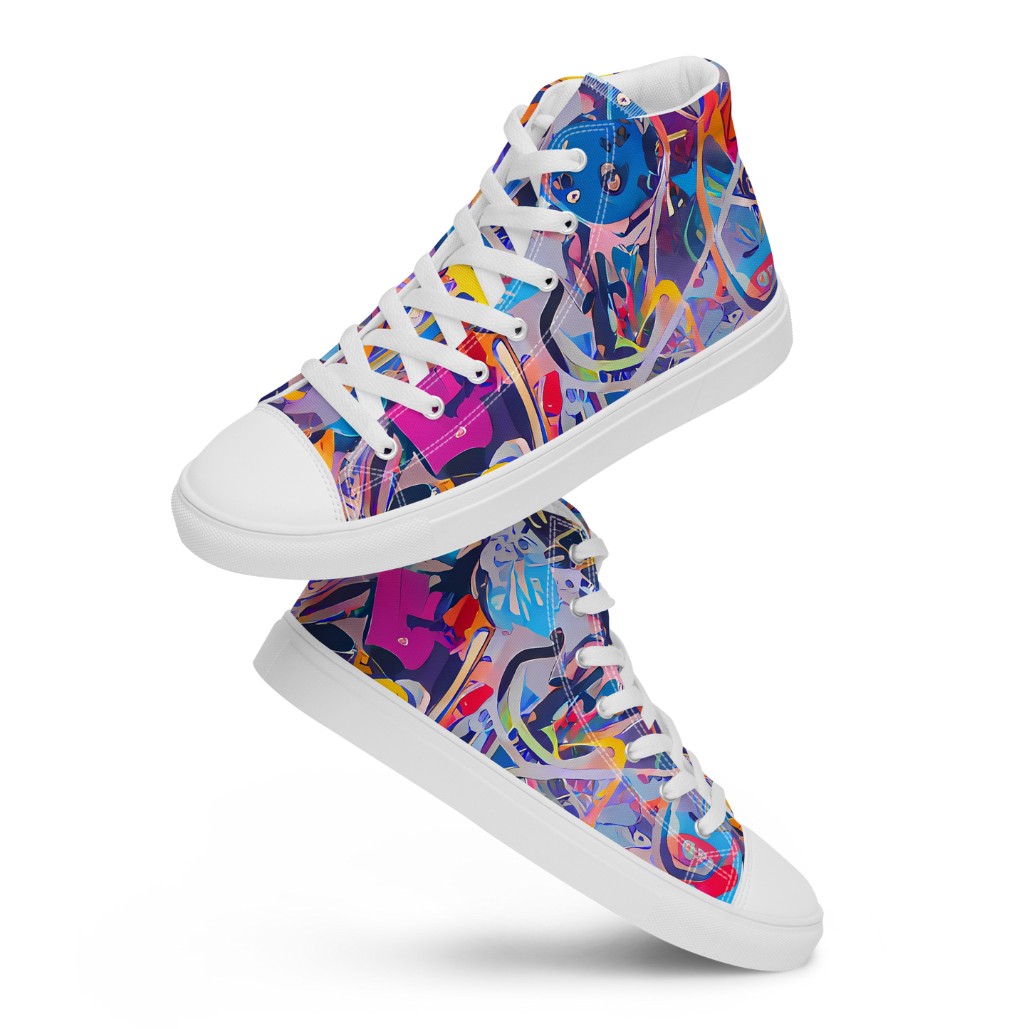 Men's High Top Canvas Shoes - Vibrant Fusion