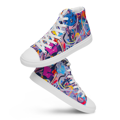 Men's High Top Canvas Shoes - Vibrant Fusion