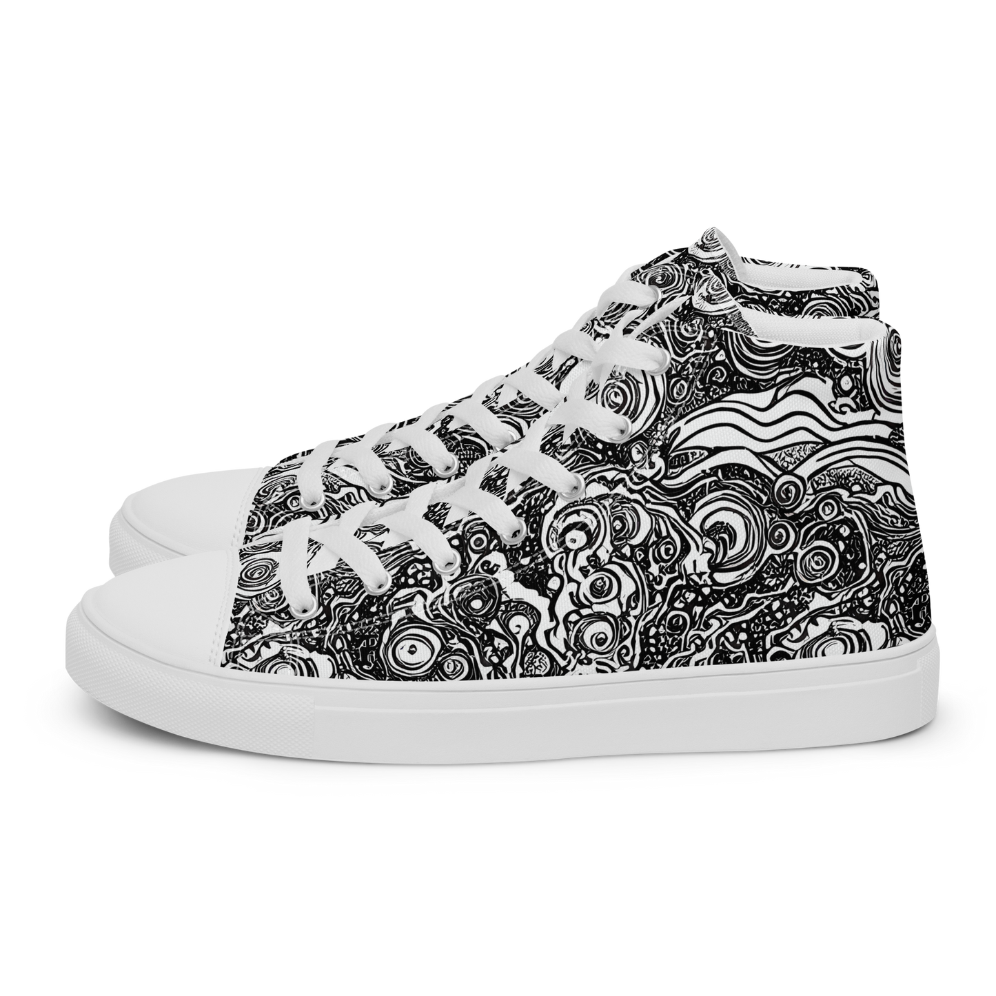 Men's High Top Canvas Shoes - Swirling Stories